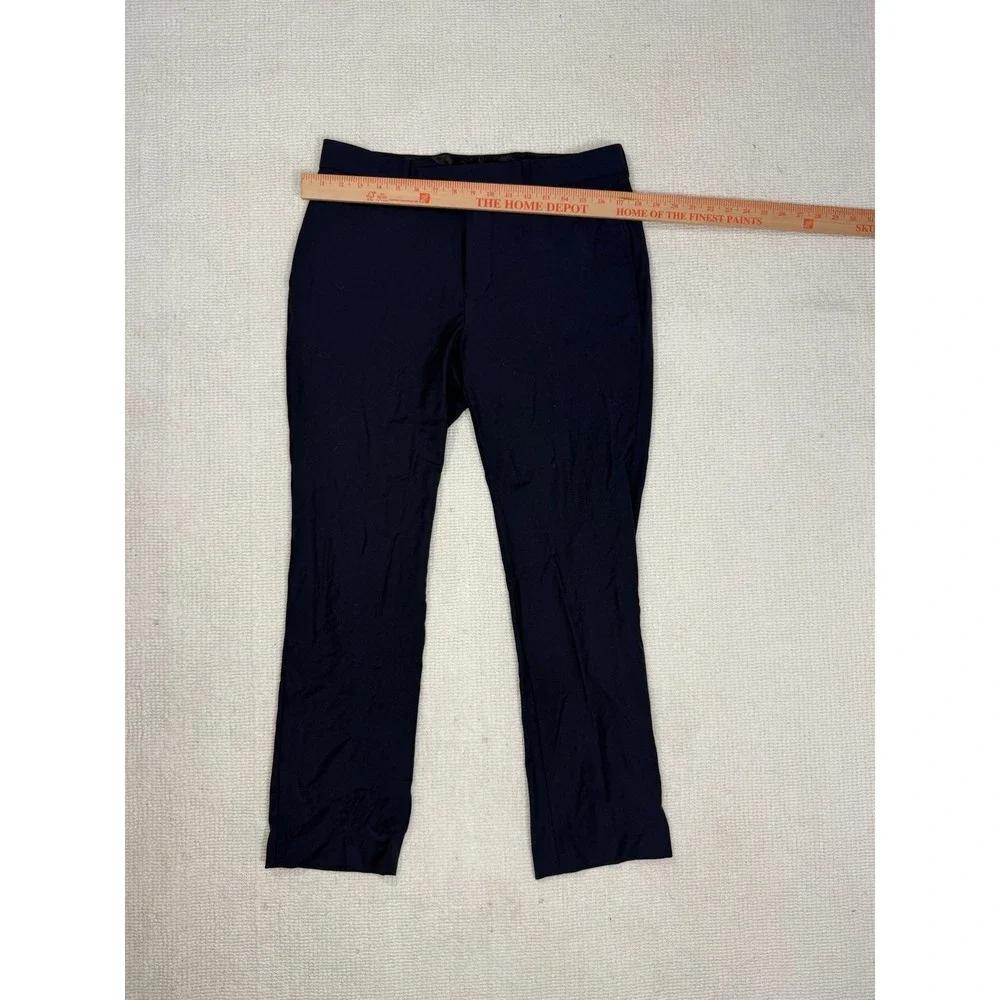 Calvin Klein Mens Navy Blue Wool Blend Stretch Dress Pants 33W‎ x 30L Flat Front